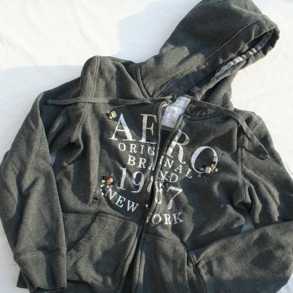 AEROPOSTALE Bling Jewels Zipper Hoodie Women Juniors L Warm Layer Sweatshirt - Picture 15 of 15